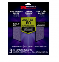 3M Pro Grade Precision schuurpapier (3 vellen) - korrel 180 (fijn)