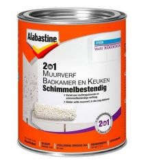 Alabastine muurverf 2in1 badkamer & keuken anti schimmel - 1 liter