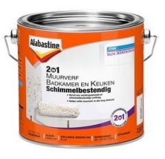 Alabastine muurverf 2in1 badkamer & keuken anti schimmel - 2,5 liter