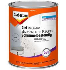 Alabastine 2in1 muurverf badkamer en keuken schimmelbestendig grijs - 1 liter