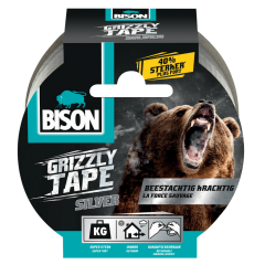 Bison grizzly tape zilver - 10 meter