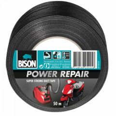 Bison power repair tape zwart - 50 meter