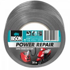 Bison power repair tape grijs - 50 meter