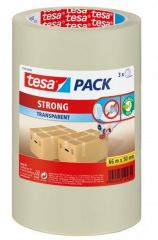 Tesa tesapack strong verpakkingstape transparant 66 m x 50 mm. - 3 stuks